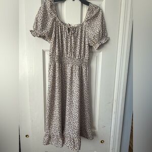 Monteau Los Angeles S Floral Milkmaid Dress Ruffle Boho Cottoagecore BloomCore